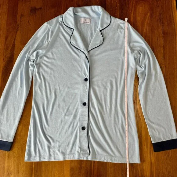 COSABELLA Bella Pajama Set Womens S 4-6 Blue Long Sleeve Top & Shorts PJs Women - Picture 6 of 13